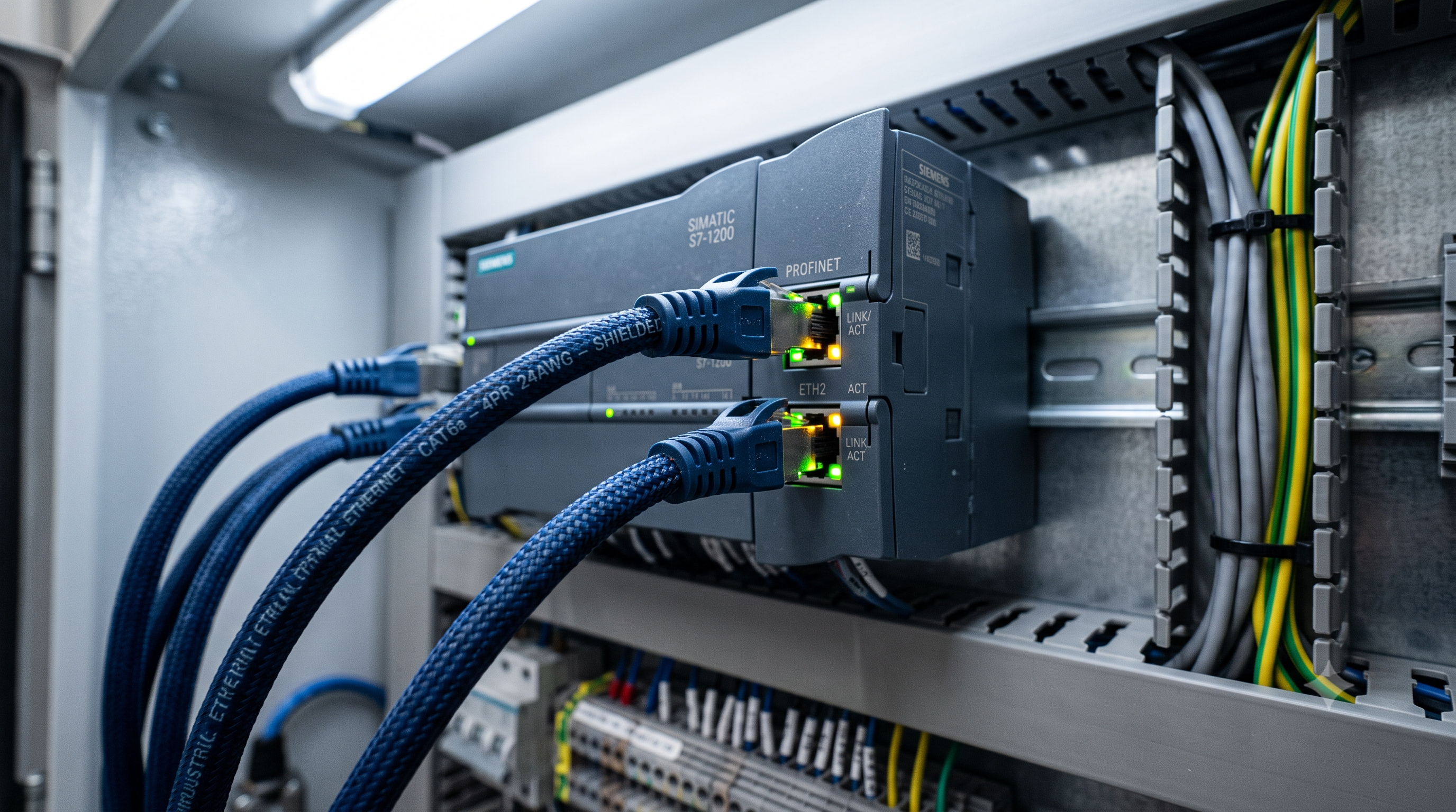 Industrial network cabling and PLC integration
