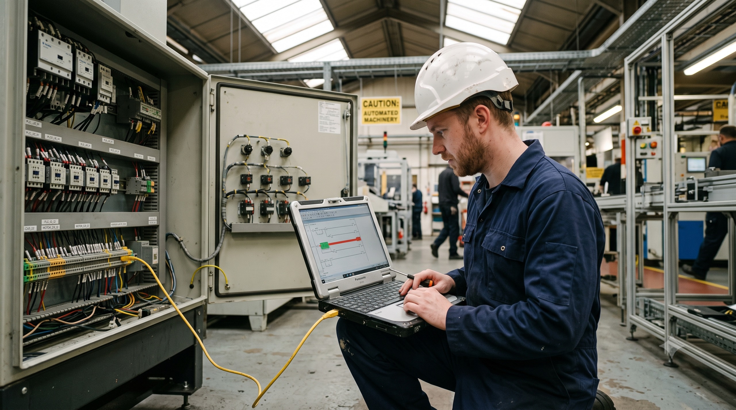 Service and Support - engineer maintaining industrial systems